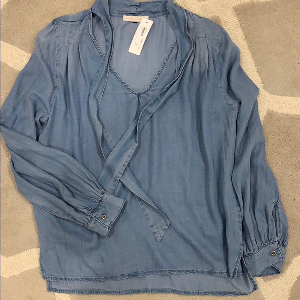 NWT pookie and Sebastian denim blouse
